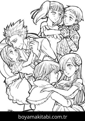 Seven Deadly Sins boyama sayfası – keyifli zaman, renkli çizimler