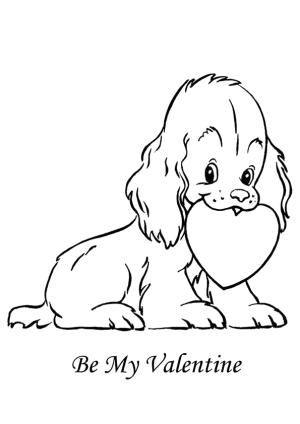 Sevgili boyama sayfası,  coloring page, Kalpli Köpek Yavrusu, 