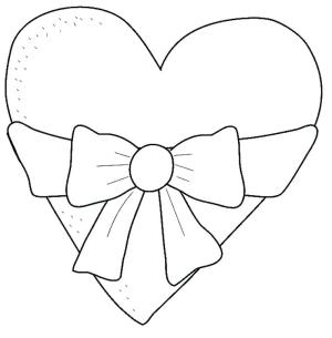 Sevgili boyama sayfası,  coloring page, Yaylı Kalp, 