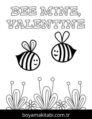 Sevgililer Günü boyama sayfası – çocuklar için, çizgi film temalı