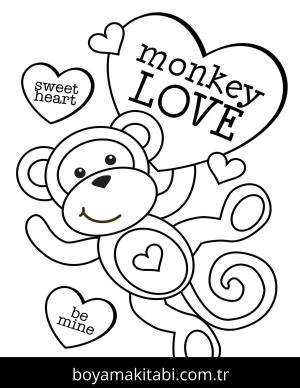 Sevgililer Günü boyama sayfası – PDF indir, sevimli karakter