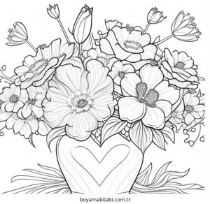 Sevgililer Günü boyama sayfası – yaratıcılığı geliştirir, keyifli zaman