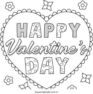 Sevgililer Günü boyama sayfası – sanatsal çalışma, çocuklar için