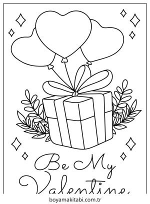 Sevgililer Günü boyama sayfası – PDF indir, sevimli karakter