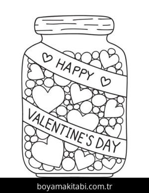 Sevgililer Günü boyama sayfası – PDF indir, sevimli karakter