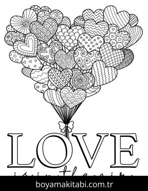 Sevgililer Günü boyama sayfası – renkli çizimler, okul öncesi
