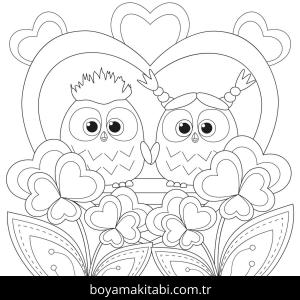 Sevgililer Günü boyama sayfası – renkli çizimler, okul öncesi