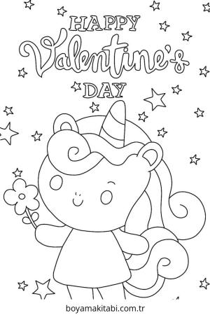 Sevgililer Günü boyama sayfası – sanatsal çalışma, çocuklar için