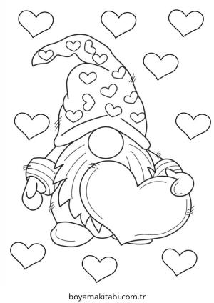 Sevgililer Günü boyama sayfası – çocuklar için, çizgi film temalı
