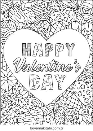 Sevgililer Günü boyama sayfası – keyifli zaman, renkli çizimler