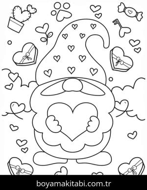 Sevgililer Günü boyama sayfası – kolay boyama, eğitici aktivite