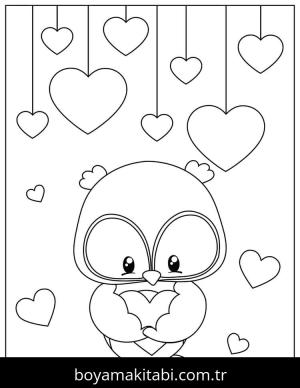 Sevgililer Günü boyama sayfası – okul öncesi, evde etkinlik