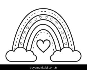 Sevgililer Günü boyama sayfası – basit çizim, kolay boyama