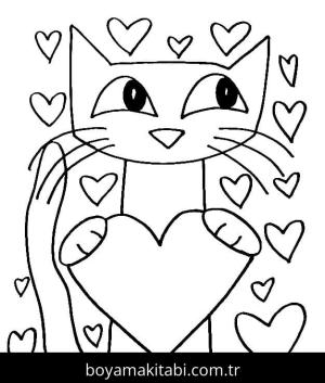 Sevgililer Günü boyama sayfası – el becerilerini geliştirir, boyama çalışması