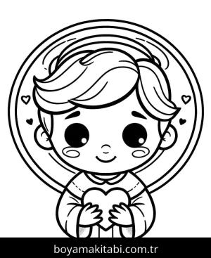 Sevgililer Günü boyama sayfası – çocuklar için, çizgi film temalı