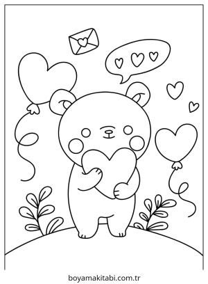Sevgililer Günü boyama sayfası – boyama etkinliği, çocuk aktivitesi