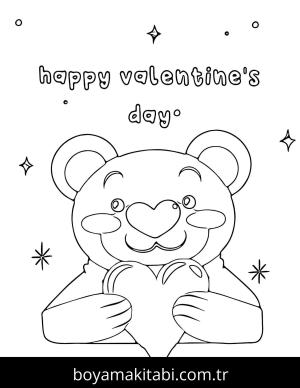 Sevgililer Günü boyama sayfası – çocuk aktivitesi, PDF indir