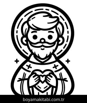 Sevgililer Günü boyama sayfası – PDF indir, sevimli karakter