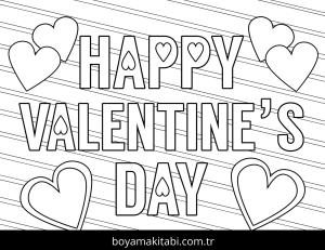 Sevgililer Günü boyama sayfası – sevimli karakter, sanatsal çalışma