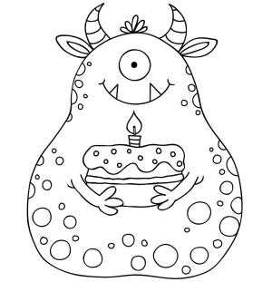 Sevimli Canavarlar boyama sayfası,  coloring page, Sevimli Canavar Resmi Yazdır, 