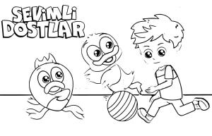 Sevimli Dostlar boyama sayfası,  coloring page, Çocuklar için Sevimli Dostlar, 