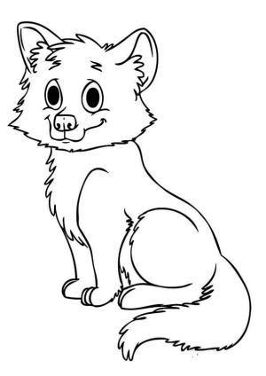 Sevimli Hayvan boyama sayfası,  coloring page, Yavru Tilki, 