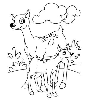 Sevimli Hayvan boyama sayfası,  coloring page, Sevimli Anne Geyik, 