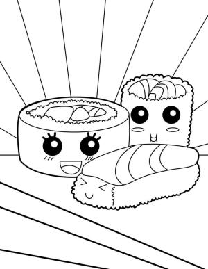 Sevimli boyama sayfası,  coloring page, Suşi Çok Şirin, 