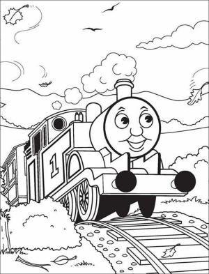 Sevimli boyama sayfası,  coloring page, Sevimli Tren Komik, 