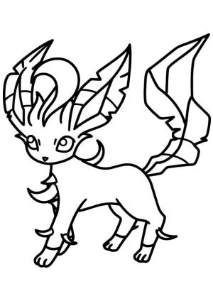 Sevimli boyama sayfası,  coloring page, Leafeon Sevimli Ayakta, 