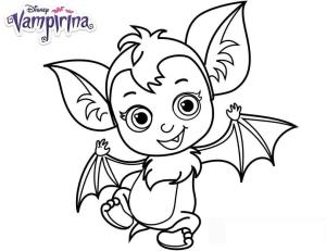 Sevimli boyama sayfası,  coloring page, Bebek Yarasa Vampirina Hauntley, 