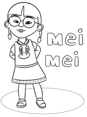 Sevimli boyama sayfası,  coloring page, Sevimli Mei Mei, 