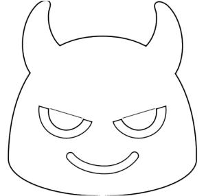 Şeytan boyama sayfası,  coloring page, Emoji Şeytan, 