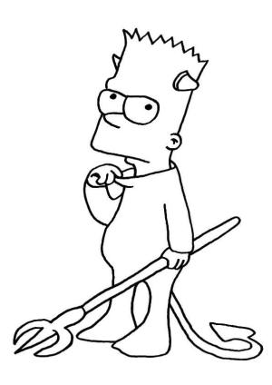 Şeytan boyama sayfası,  coloring page, Simpsons Şeytan, 