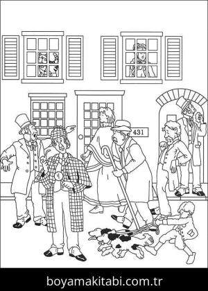 Sherlock Holmes boyama sayfası – kolay boyama, eğitici aktivite