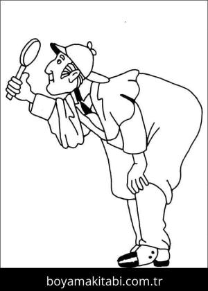 Sherlock Holmes boyama sayfası – evde etkinlik, ücretsiz yazdır