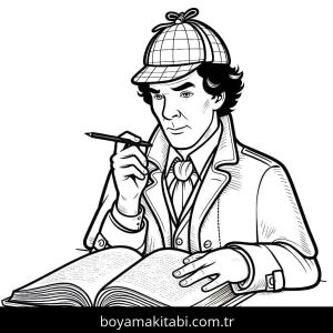 Sherlock Holmes boyama sayfası – eğlenceli etkinlik, el becerilerini geliştirir