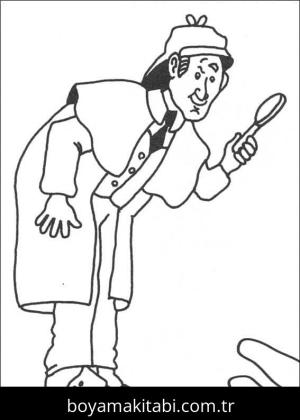Sherlock Holmes boyama sayfası – okul öncesi, evde etkinlik