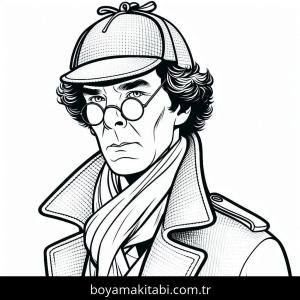 Sherlock Holmes boyama sayfası – yaratıcılığı geliştirir, keyifli zaman