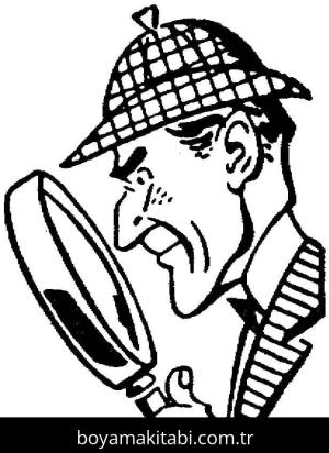 Sherlock Holmes boyama sayfası – eğitici aktivite, yaratıcılık