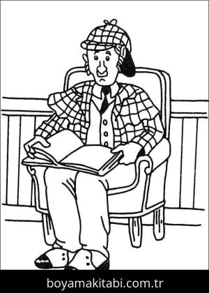 Sherlock Holmes boyama sayfası – ücretsiz yazdır, boyama etkinliği