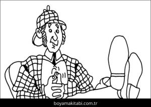 Sherlock Holmes boyama sayfası – eğlenceli etkinlik, el becerilerini geliştirir