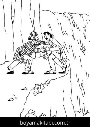 Sherlock Holmes boyama sayfası – keyifli zaman, renkli çizimler