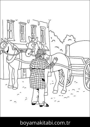 Sherlock Holmes boyama sayfası – basit çizim, kolay boyama