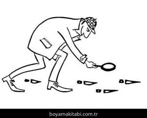 Sherlock Holmes boyama sayfası – boyama etkinliği, çocuk aktivitesi