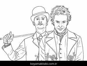 Sherlock Holmes boyama sayfası – kolay boyama, eğitici aktivite