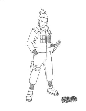 Shikamaru boyama sayfası,  coloring page, Kunai Tutan Shikamaru, 