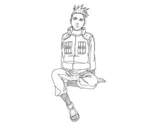 Shikamaru boyama sayfası,  coloring page, Shikamaru Gülümseyerek, 