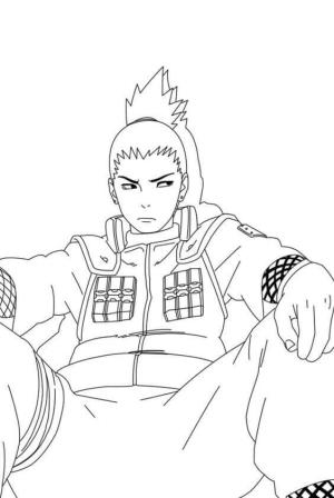 Shikamaru boyama sayfası,  coloring page, Shikamaru Oturma, 