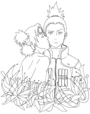 Shikamaru boyama sayfası,  coloring page, Temari Shikamaru’ya Sarılıyor, 